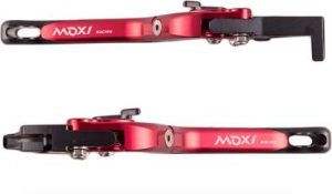 Moxi Foldable 6 Adjustment Clutch and Brake Lever for Motorcycles (Red)