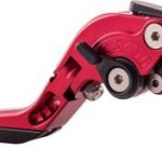 Moxi Foldable 6 Adjustment Clutch and Brake Lever for Motorcycles (Red)