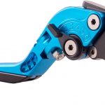 Moxi Foldable 6 Adjustment Clutch and Brake Lever for Motorcycles (Blue)