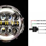 7 Inch LED Headlight Dual Color DRL Ring for Royal Enfield Bike Mahindra Thar Jeep (55W, White & Amber Light, Single Unit)